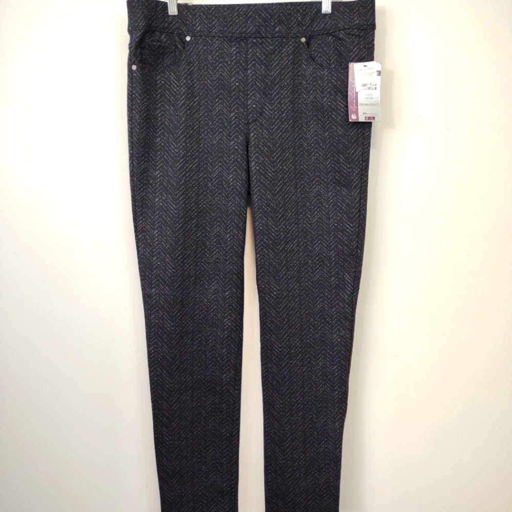 New Gloria Vanderbilt Avery Chevron Ponte Pants size 16